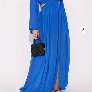 Elegant Blue Maxi Dress - Natalia